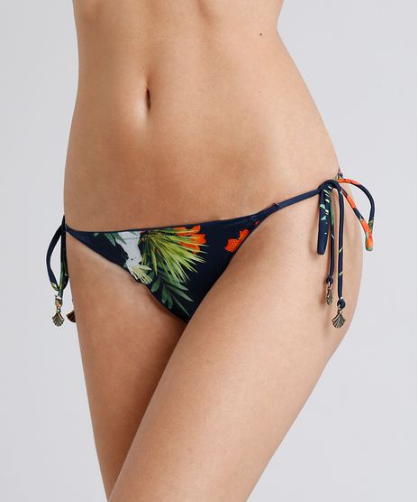 Biquini-Calcinha-Tanga-Levanta-Bumbum-Estampado-Floral-com-Protecao-UV50--Azul-Marinho-9221457-Azul_Marinho_1