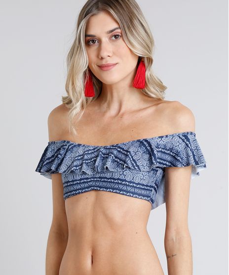 Biquini-Top-Ombro-a-Ombro-Estampado-Bandana-com-Babado-e-Bojo-Removivel-Protecao-UV50--Azul-Marinho-9219925-Azul_Marinho_1