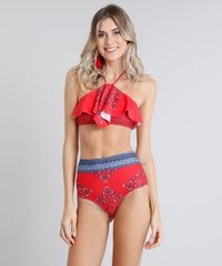 Biquini-Top-Halter-Neck-Estampado-Bandana-com-Bojo-Removivel-Protecao-UV50--Vermelho-9219921-Vermelho_3