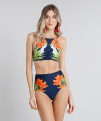 Biquini-Calcinha-Hot-Pant-Estampada-Floral-com-Protecao-UV50--Azul-Marinho-9221114-Azul_Marinho_3