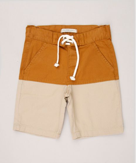 Bermuda-de-Sarja-Infantil-Bicolor-com-Cordao-Caramelo-9235465-Caramelo_1