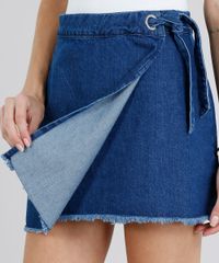 Saia-Jeans-Feminina-Envelope-com-Amarracao-Azul-Escuro-9209352-Azul_Escuro_4
