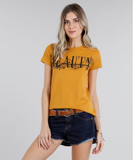 Blusa-Feminina--Beauty--Manga-Curta-Decote-Careca-Mostarda-9250290-Mostarda_1