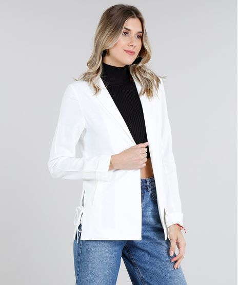 Blazer-Feminino-Reto-com-Fenda-e-Laco-Gola-Tailleur-Manga-Longa-Off-White-9181377-Off_White_1