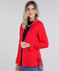 Blazer-Feminino-Reto-com-Fenda-e-Laco-Gola-Tailleur-Manga-Longa-Vermelho-9181377-Vermelho_1