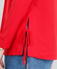 Blazer-Feminino-Reto-com-Fenda-e-Laco-Gola-Tailleur-Manga-Longa-Vermelho-9181377-Vermelho_4