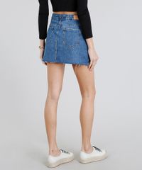 Saia-Jeans-Feminina-Destroyed-com-Botoes-Azul-Medio-9217860-Azul_Medio_2