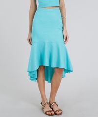 Saia-Feminina-Midi-com-Linho-Verde-Agua-9095654-Verde_Agua_1