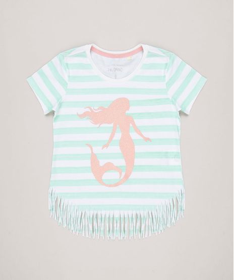 Blusa-Infantil-Listrada-Sereia-Manga-Curta-Decote-Redondo-em-Algodao---Sustentavel-Verde-Claro-9238716-Verde_Claro_1