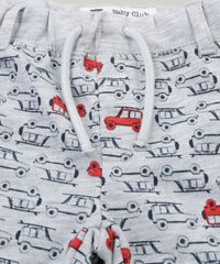 Conjunto-Infantil-de-Camisa-Jeans-Manga-Curta-Azul-Escuro---Bermuda-Estampada-de-Moletom-em-Algodao---Sustentavel-Cinza-Mescla-Claro-9118897-Cinza_Mescla_Claro_5