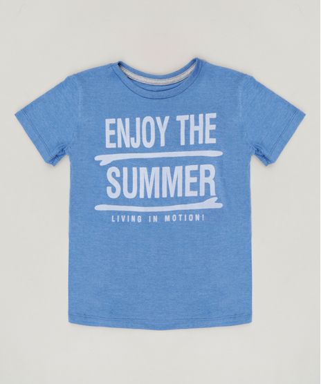 Camiseta-Infantil--Enjoy-The-Summer--Manga-Curta-Gola-Careca-Azul-9233848-Azul_1