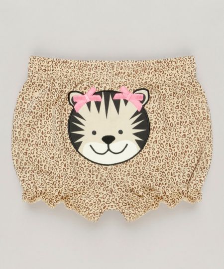 Short-Infantil-Onca-Estampado-Animal-Print-em-Algodao---Sustentavel-Bege-9109985-Bege_1