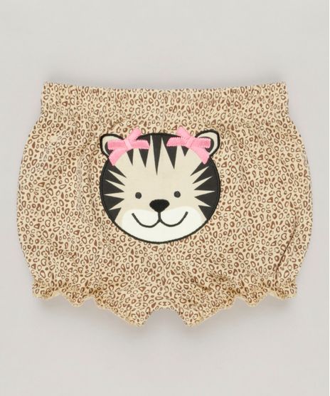 Short-Infantil-Onca-Estampado-Animal-Print-em-Algodao---Sustentavel-Bege-9109985-Bege_1