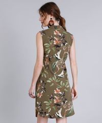 Vestido-Feminino-Curto-Estampado-Floral-com-No-Sem-Manga--Verde-9186815-Verde_2