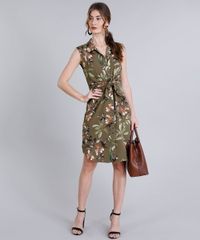 Vestido-Feminino-Curto-Estampado-Floral-com-No-Sem-Manga--Verde-9186815-Verde_3