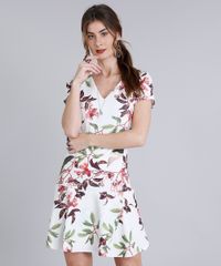 Vestido-Feminino-Curto-Estampado-Floral-com-Babado-Manga-Curta-Decote-V-Bege-Claro-9214258-Bege_Claro_1