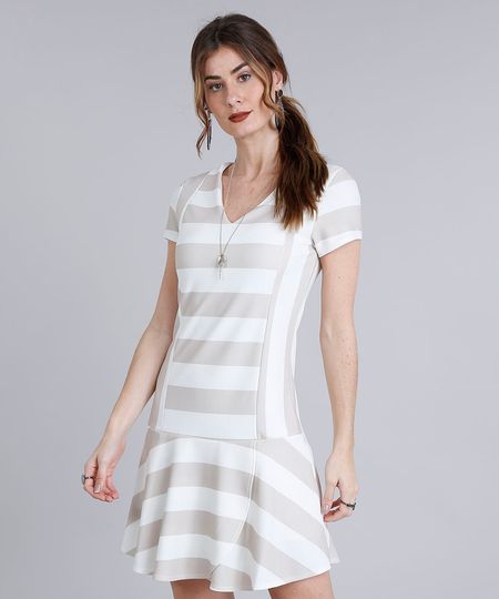 Vestido-Feminino-Curto-Listrado-com-Babado-Manga-Curta-Decote-V-Bege-Claro-9214259-Bege_Claro_1 Vestido-Feminino-Curto-Listrado-com-Babado-Manga-Curta-Decote-V-Bege-Claro-9214259-Bege_Claro_1