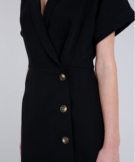 vestido transpassado com botões