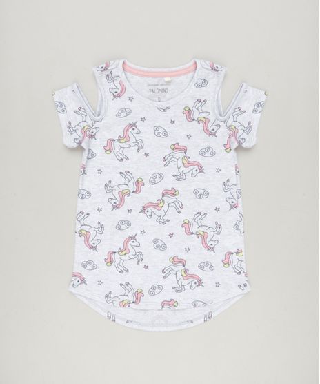 Blusa-Infantil-Open-Shoulder-Estampada-de-Unicornios-Mullet-Manga-Curta-Decote-Redondo-Cinza-Mescla-9238451-Cinza_Mescla_1