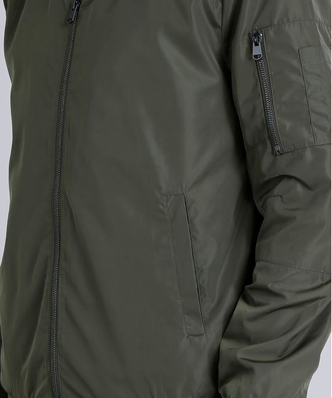 jaqueta bomber verde militar masculina