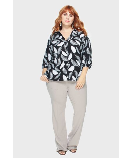 Calça Boot Leg Malha Crepe Plus Size Menor preço em Calça Boot Leg Malha Crepe Plus Size