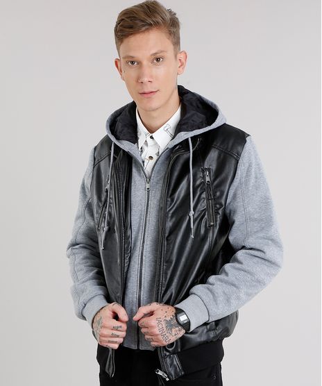 Jaqueta-Masculina-2-em-1-com-Capuz-Removivel-em-Moletom-Cinza-Mescla-8855307-Cinza_Mescla_1