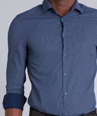 Camisa-Masculina-Slim-Mini-Print-Manga-Longa-Azul-Marinho-8584470-Azul_Marinho_4