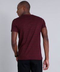 Camiseta-Masculina-Slim-Fit-Listrada-com-Bolso-Manga-Curta-Gola-Careca-em-Algodao---Sustentavel-Vinho-8709075-Vinho_2