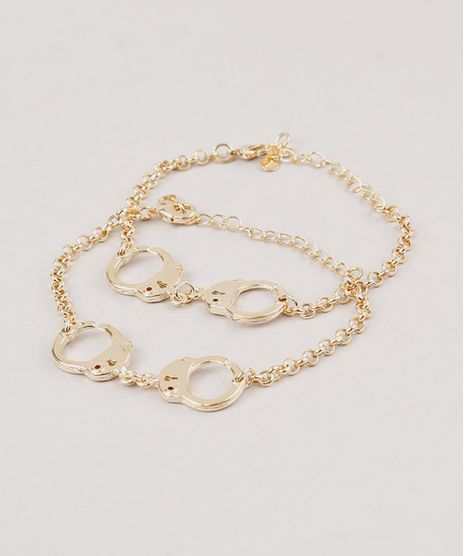 Kit-de-2-Pulseiras-Femininas-Parceiras-no-Crime-com-Algemas-Dourado-9218470-Dourado_1