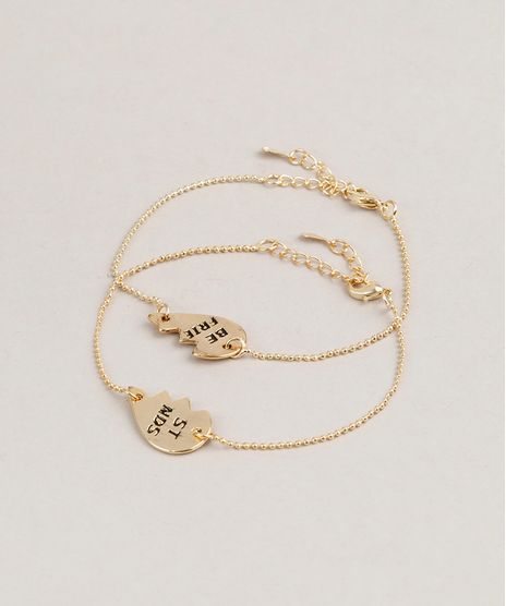 Kit-de-2-Pulseiras-Femininas--Best-Friends--Dourado-9218473-Dourado_1
