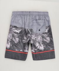 Bermuda-Surf-Infantil-Estampada-de-Folhagem-com-Velcro-e-Cordao-Cinza-Mescla-9231757-Cinza_Mescla_2