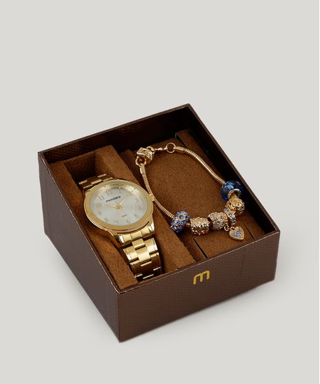 Kit-de-Relogio-Analogico-Mondaine-Feminino---Pulseira---83341LPMVDE1KC-Dourado-9263270-Dourado_1