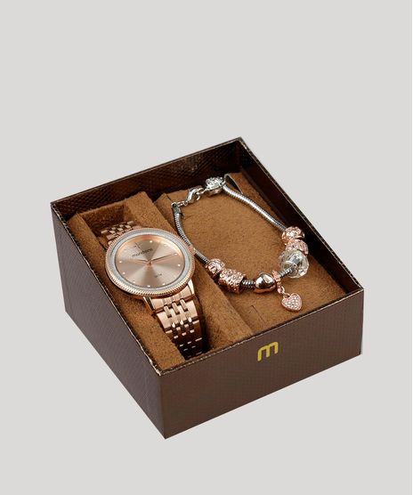 Kit-de-Relogio-Analogico-Mondaine-Feminino---Pulseira---53656LPMVRE2K-Rose-9252720-Rose_1