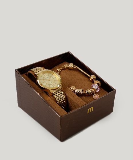 Kit-de-Relogio-Analogico-Mondaine-Feminino---Pulseira---53615LPMVDE1K-Dourado-9263267-Dourado_1