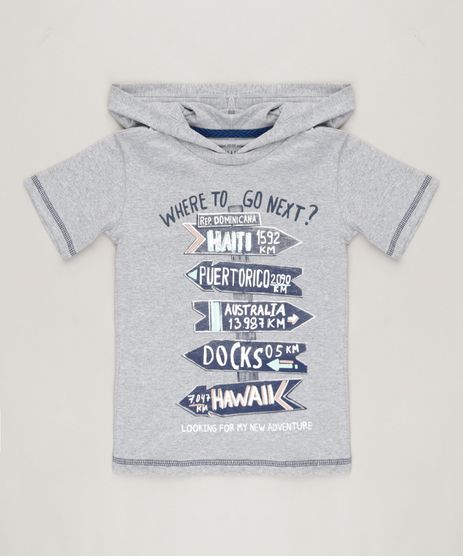 Camiseta-Infantil--Where-to-Go-Next---Manga-Curta-com-Capuz-Cinza-Mescla-9236952-Cinza_Mescla_1