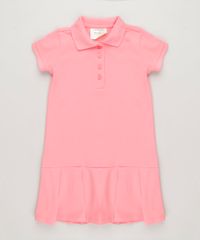 Vestido-Polo-Infantil-Curto-com-Pregas-e-Bordado-Manga-Curta-em-Piquet-Rosa-9214119-Rosa_1
