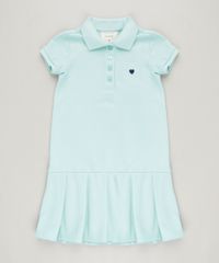 Vestido-Polo-Infantil-Curto-com-Pregas-e-Bordado-Manga-Curta-em-Piquet-Verde-Claro-9214120-Verde_Claro_1