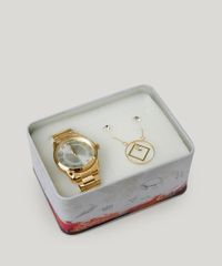 Kit-de-Relogio-Analogico-Condor-Feminino---Colar---Brinco---CO2039ABK4K-Dourado-8897399-Dourado_1