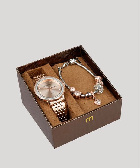 Kit-de-Relogio-Analogico-Mondaine-Feminino---Pulseira---53682LPMKRE2K-Rose-9252780-Rose_1