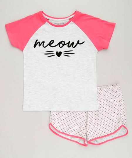 Pijama-Infantil--Meow--Raglan-Manga-Curta-Cinza-Mescla-Claro-9223720-Cinza_Mescla_Claro_1 Pijama-Infantil--Meow--Raglan-Manga-Curta-Cinza-Mescla-Claro-9223720-Cinza_Mescla_Claro_1