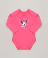Body-Infantil-Minnie-Manga-Longa-Decote-Redondo-em-Algodao---Sustentavel-Rosa-Escuro-9124372-Rosa_Escuro_1