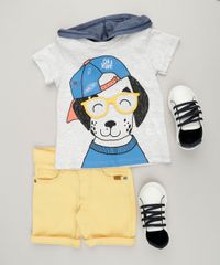 Camiseta-Infantil-com-Estampa-Interativa-de-Cachorro-e-Capuz-Manga-Curta-Gola-Careca-Cinza-Mescla-Claro-9227463-Cinza_Mescla_Claro_3