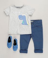 Camiseta-Infantil-Dinossauro-com-Bolso-e-Bordado-Manga-Curta-Gola-Careca-Cinza-Mescla-Claro-9227806-Cinza_Mescla_Claro_3