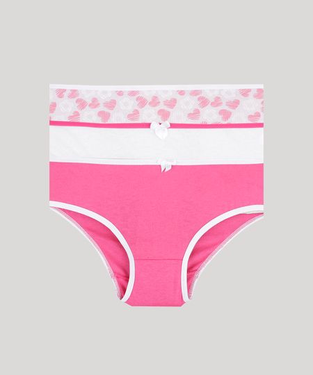 Menor preço em Kit de 3 Calcinhas Infantis Multicor