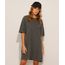 Vestido Camiseta Curto Básico Chumbo Frente