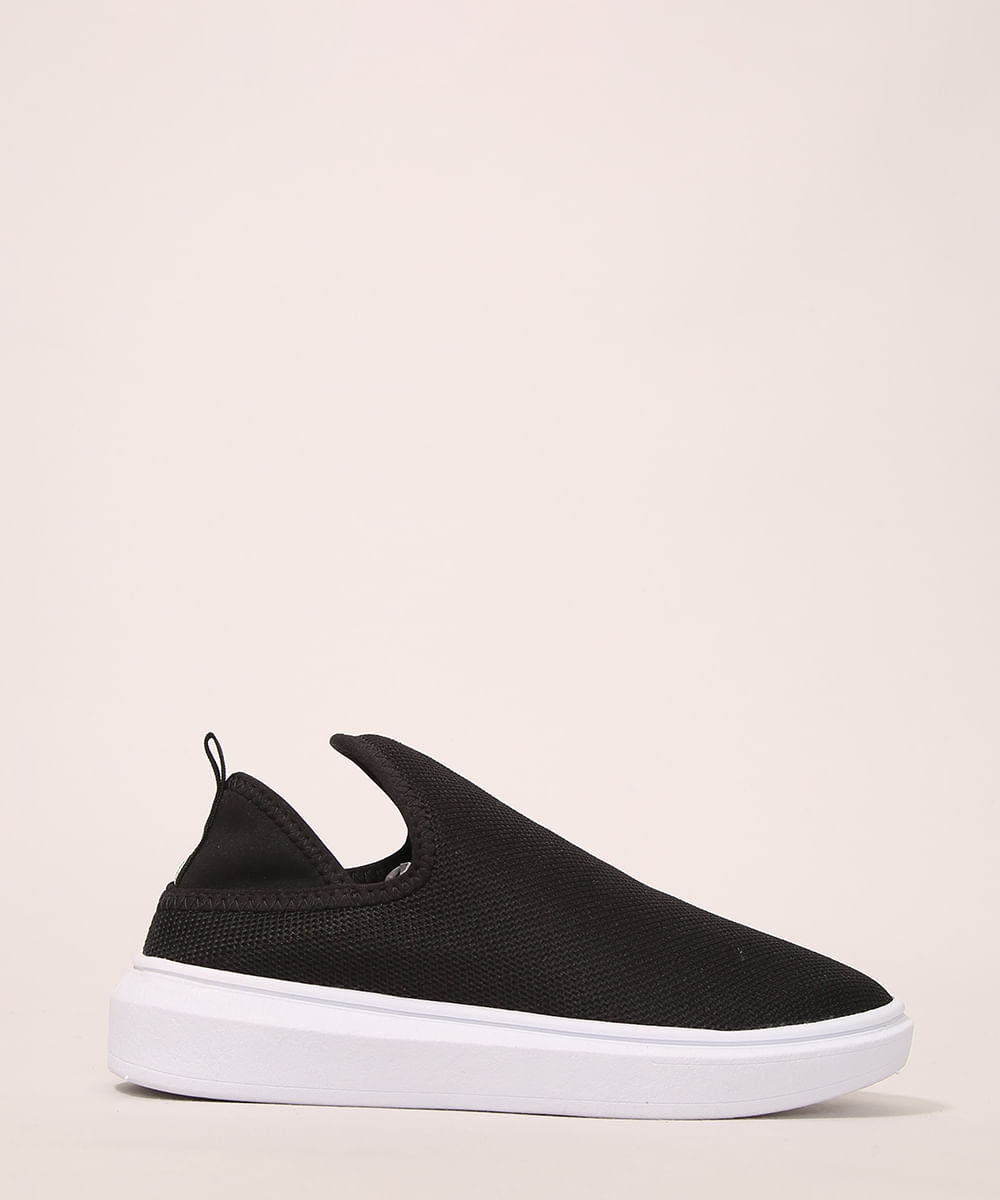Tênis Meia Feminino Knit Sawary Preto
