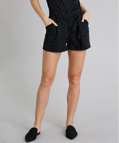 Short-Feminino-Clochard-Estampado-de-Poas-Preto-9266415-Preto_1