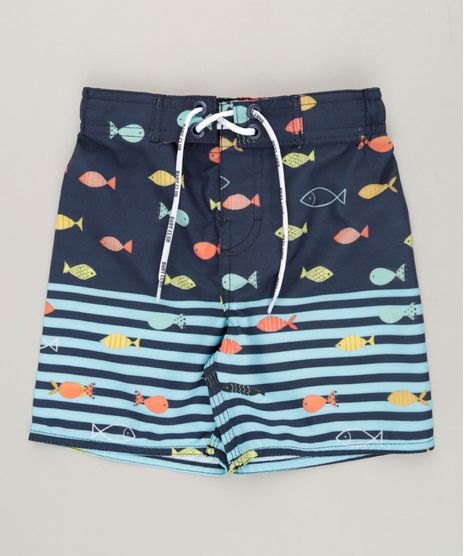 Bermuda-Surf-Infantil-Estampada-de-Peixes-com-Velcro-e-Cordao-Azul-Marinho-9245073-Azul_Marinho_1