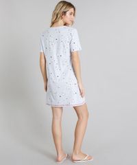 Camisola-Feminina-com-Estampa-de-Coelho-Manga-Curta-Cinza-Mescla-9222802-Cinza_Mescla_2