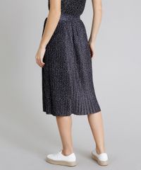 Saia-Feminina-Midi-Plissada-Estampada-de-Poas-Preta-9262070-Preto_2